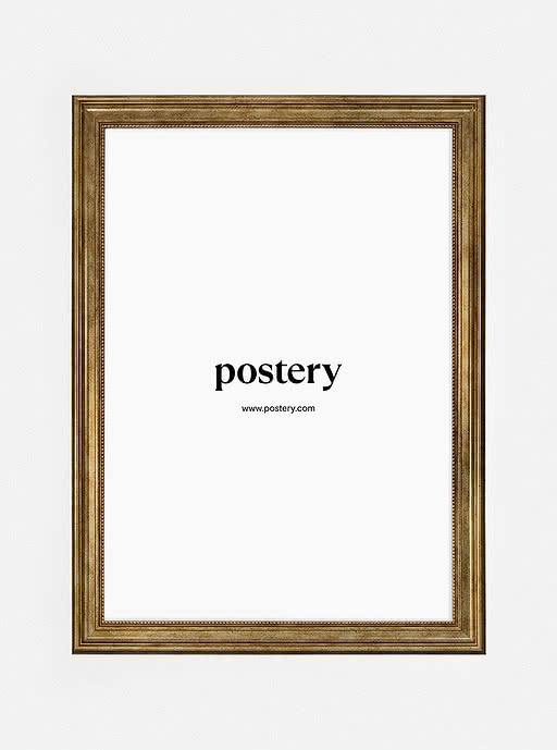 Cadre classique doré avec une affiche Postery blanche
