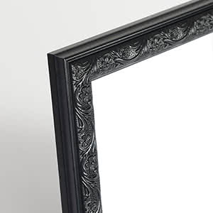 Marco Versailles negro con esquina ornamentada y borde perfilado