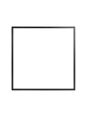 Cornice quadrata in nero vista frontalmente, con un passepartout bianco che incornicia l’apertura