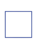 Cornice quadrata in blu vista frontalmente, con un passepartout bianco che incornicia l’apertura