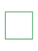 Cornice quadrata in verde vista frontalmente, con un passepartout bianco che incornicia l’apertura