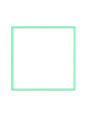 Cornice quadrata in menta vista frontalmente, con un passepartout bianco che incornicia l’apertura