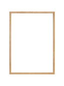 Abstrakt plakat i træramme med geometriske former i beige, grå og blå