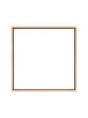 Semplice cornice quadrata in legno chiaro su sfondo bianco