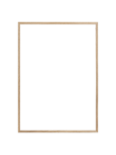 Vertical wall mirror with light wood frame and beveled edges