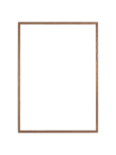 Rectangular wall mirror with brown wooden frame, front view