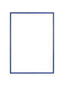 Rectangular mirror with blue frame and beveled corners
