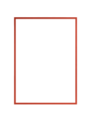 Rectangular mirror with red frame on a light background