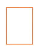 Orange geometric rug with a white rectangle in the center