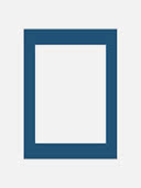 Dark blue rectangular picture frame with a wide border and white center