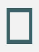 Dark teal rectangular mat frame with a large white center