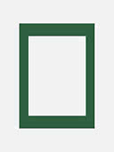 Dark green rectangular picture frame with a wide border and white center