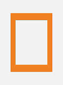 Orange mat board with rectangular cutout on a light background