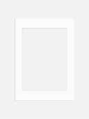 White mat board frame for photo or poster on a light background