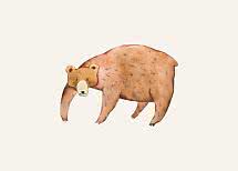 Illustration aquarelle d’un ours brun sur fond clair