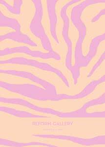 Affiche abstraite à rayures ondulées style zèbre en rose et pêche, Reform Gallery Edition No.4