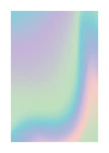 Abstrakt billede med blød holografisk gradient i pastelblå, lilla, grøn og rosa
