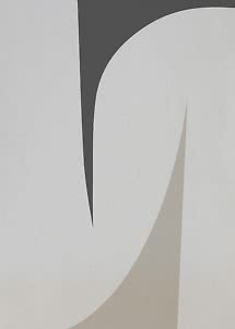 Abstraktes Poster mit geschwungenen Formen in Grau, Beige und Off-White