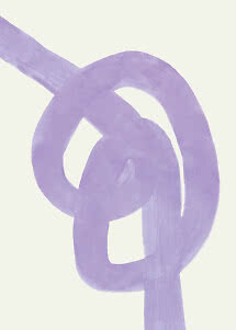 Abstract purple brushstroke in a spiral shape on a light background