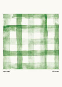 Abstracte poster met groen aquarelruitpatroon op witte achtergrond