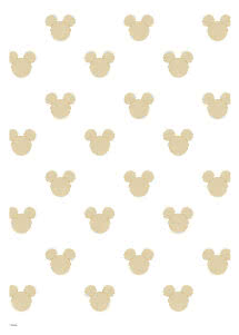 Sfondo bianco con motivo ripetuto di Topolino color oro