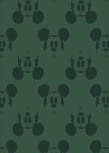 Groen patroon met Mickey Mouse-gezichten in donkere silhouetten