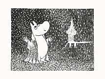 Illustrazione in bianco e nero di un piccolo topo con zampette alzate accanto a un gatto snello.