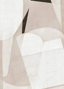 Lámina de arte abstracto con formas geométricas superpuestas en beige, blanco y negro