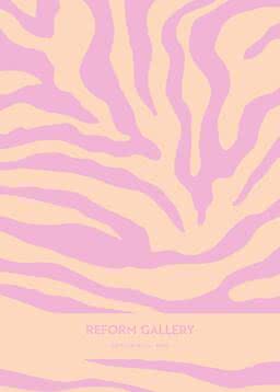 Affiche abstraite à rayures ondulées style zèbre en rose et pêche, Reform Gallery Edition No.4