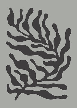 Patrón abstracto de coral gris oscuro sobre fondo gris claro