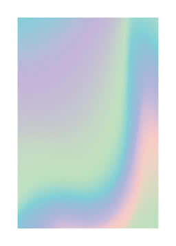 Abstraktes Bild mit weichem holografischem Verlauf in Pastellblau, Lila, Grün und Rosa