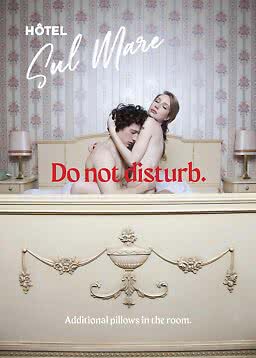 Poster of a couple embracing in a hotel bed, with the text "Hôtel Sul Mare" and "Do not disturb."