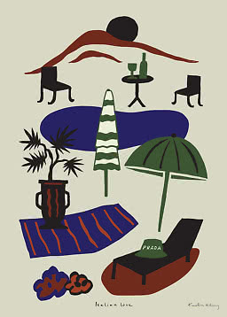 Art print – By the Pool in a Prada Hat | Postery