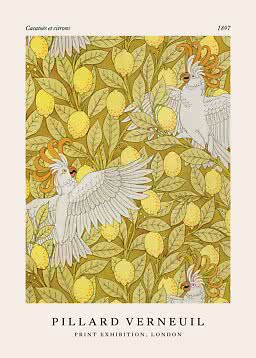 Vintage affiche – Cacatoes et Citrons | Postery