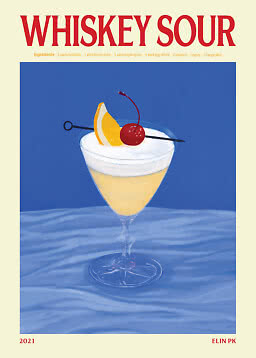 Vintage cocktail poster – Whiskey Sour Drink | Postery