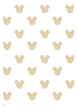 Weißer Hintergrund mit wiederholtem goldfarbenem Mickey-Mouse-Muster