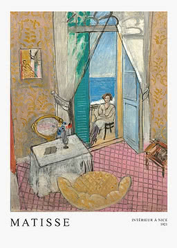 Henri Matisse、INTERIEUR A NICE、画集画、新品額装付 Matisse poster – Interieur a Nice | Postery