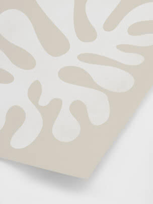 Beige poster with abstract white organic pattern