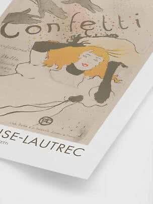 Vintage-Toulouse-Lautrec-Poster mit rothaariger Frau und dem Schriftzug Confetti