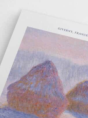 Art print with a pastel landscape and the text "Giverny, France" at the top
