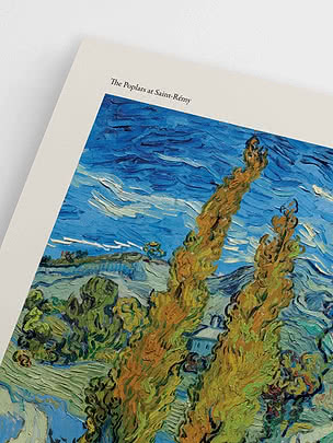 Stampa d'arte di The Poplars at Saint-Rémy di Van Gogh su fondo bianco