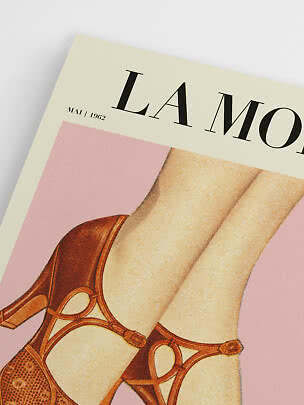 Close-up of vintage magazine cover with legs in brown heels and text LAMO, May 1962