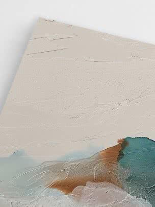 Abstract textured painting in beige, white, brown and teal