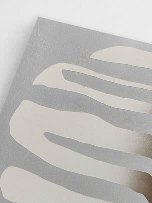 Angled close-up of the unframed print showing the flat paint, the tooth of the surface and the slow shift to bronze