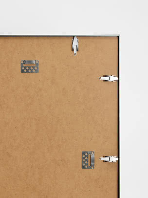 Retro di cornice con pannello in MDF e ganci metallici per appendere
