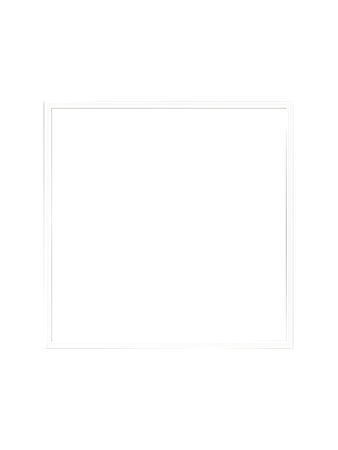 Cornice quadrata in bianco vista frontalmente, con un passepartout bianco che incornicia l’apertura