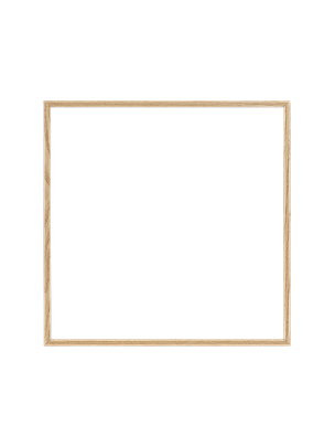 Cornice quadrata in rovere vista frontalmente, con un passepartout bianco che incornicia l’apertura
