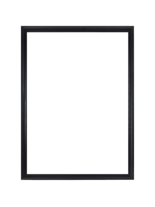 Cadre photo rectangulaire noir avec verre et passe-partout blanc