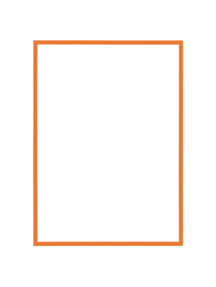 Orange geometric rug with a white rectangle in the center