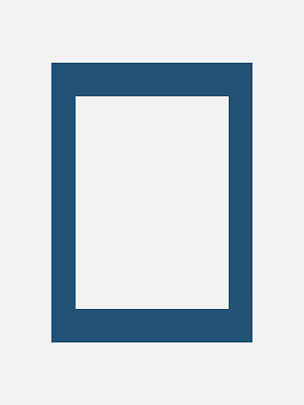 Dark blue rectangular picture frame with a wide border and white center